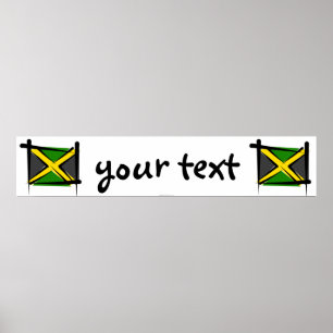 Jamaica Brush Flagga Banner Poster