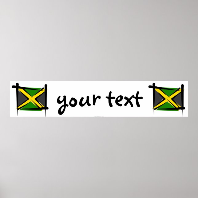 Jamaica Brush Flagga Banner Poster (Framsidan)