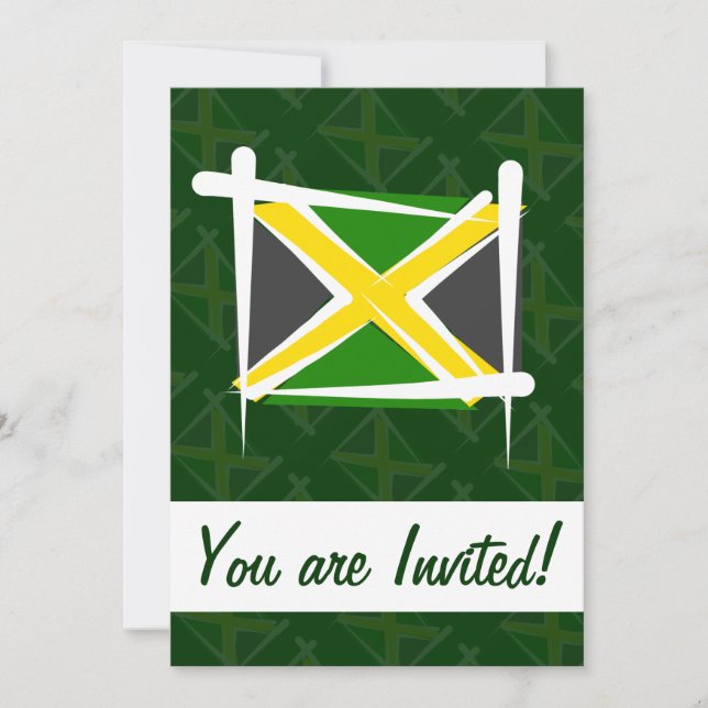 Jamaica Brush Flagga Inbjudningar (Framsida)