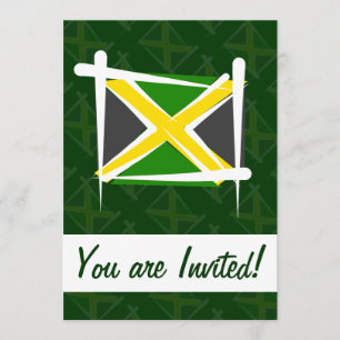 Jamaica Brush Flagga Inbjudningar