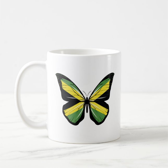 Jamaica Butterfly Flagga Kaffemugg (Vänster)