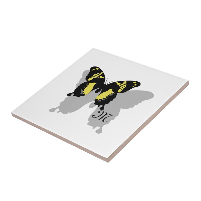 Jamaica Butterfly Shadow Monogram Kakelplatta (Sidan)