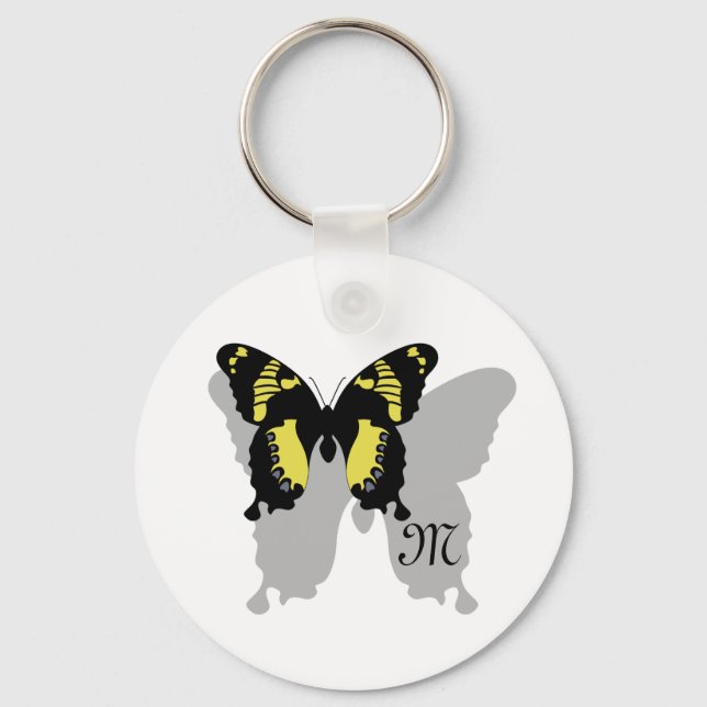 Jamaica Butterfly Shadow Monogram Nyckelring (Framsida)