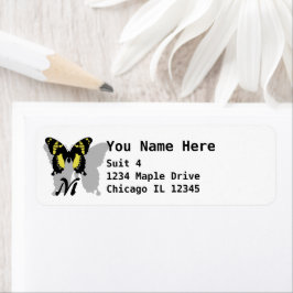 Jamaica Butterfly Shadow Monogram Returadress Etikett