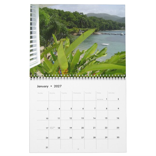 Jamaica Calendar Kalender (Jan 2027)