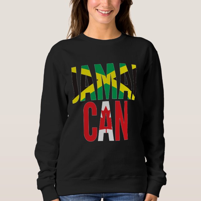 Jamaica Canada Flagga Thmet för HalCanadian Jamai T Shirt (Framsida)