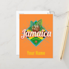 Jamaica caribbönretro flagga-vintage helg vykort