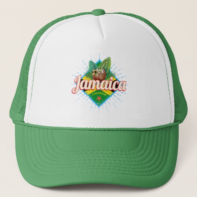 Jamaica caribbönretro flagga-vintage keps (Framsida)
