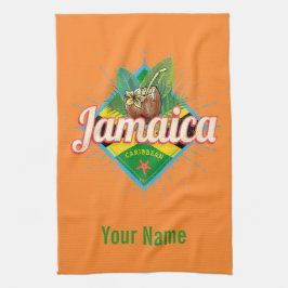 Jamaica caribbönretro flagga-vintage kökshandduk
