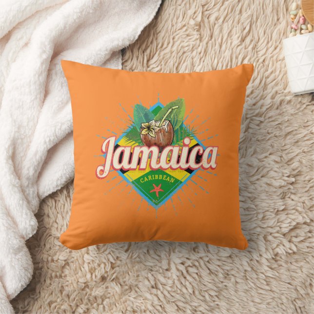 Jamaica caribbönretro flagga-vintage kudde (Filt)