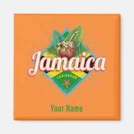 Jamaica caribbönretro flagga-vintage magnet