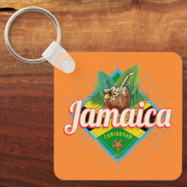 Jamaica caribbönretro flagga-vintage nyckelring