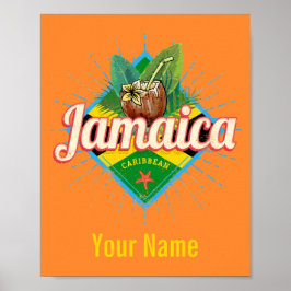 Jamaica caribbönretro flagga-vintage poster