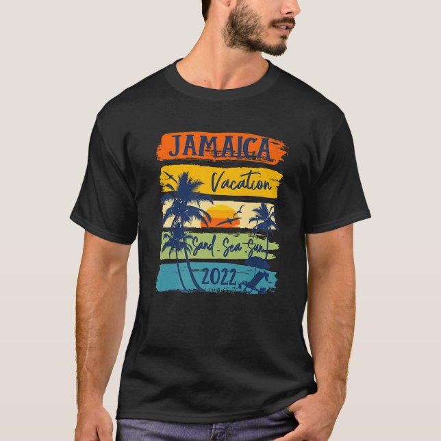 Jamaica Caribe Vacation 2022 Matching Family Group T Shirt (Framsida)