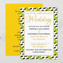 JAMAICA Christian Scripture Personligt bröllp Inbjudningar