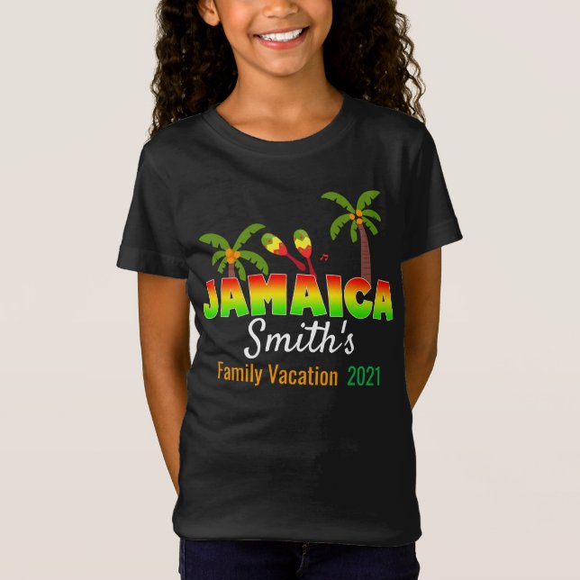Jamaica Colorful Anpassningsbar Matching Group Vac T Shirt (Framsida)