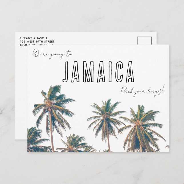 Jamaica Destination Bröllop på Stranden Spara Datu Vykort (Fram/baksida)