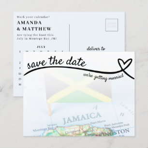 Jamaica Destination Bröllop Spara Datum Vykort