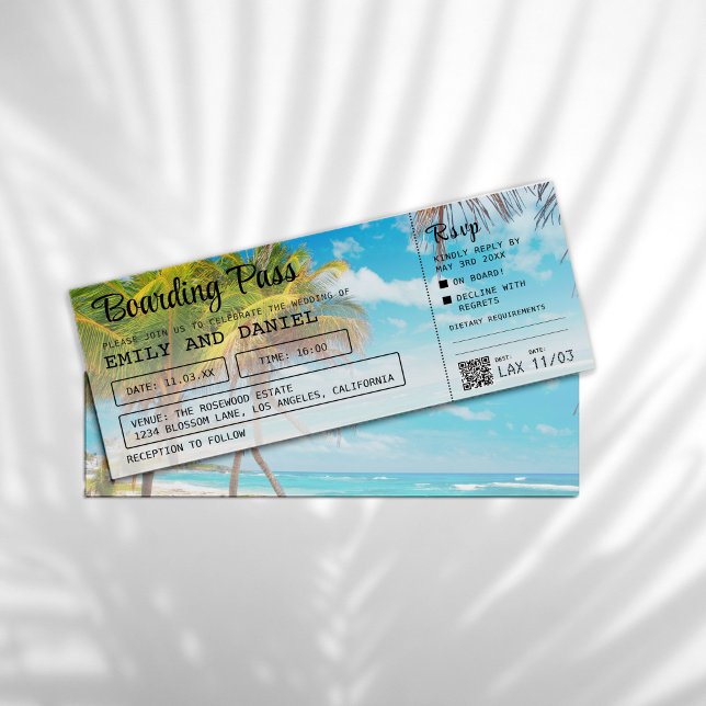 Jamaica Destinationskort Bröllop Inbjudningar (Skapare uppladdad)