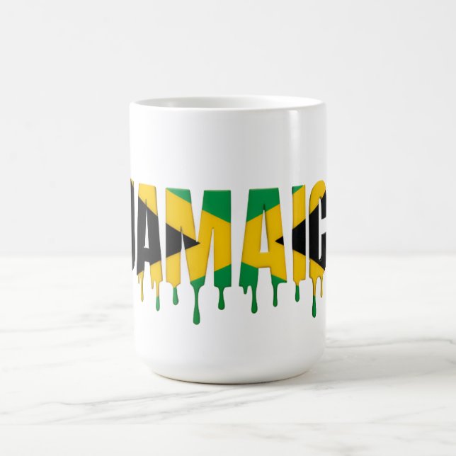 Jamaica Drip Text | Karibisk flaggdesign | Fan Kaffemugg (Center)
