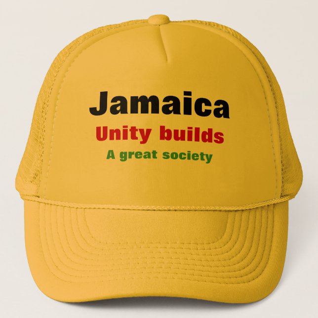 Jamaica-enhetsslogan Truckerkeps (Framsida)