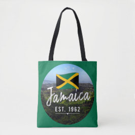 "Jamaica Est. 1962-tums blå berg med Flagga Tygkasse