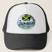 "Jamaica Est. 1962-tums persika med Jamaica Flagga
