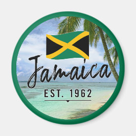 "Jamaica Est. 1962-tums persika med Jamaica Flagga Magnet