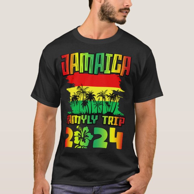 Jamaica Family Resa 2024 Jamaican Caribbean Beach T Shirt (Framsida)