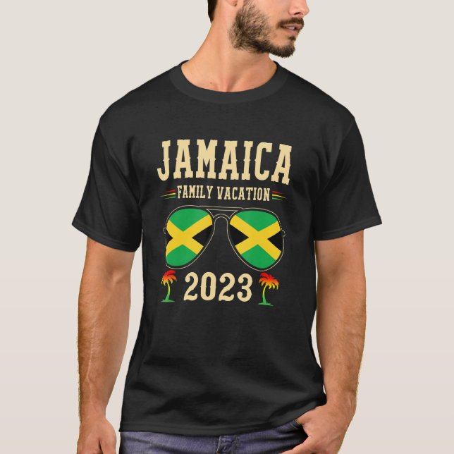 Jamaica Family Vacation 2023 Jamaican Resa Sunglas T Shirt (Framsida)