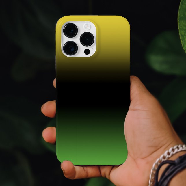 Jamaica Färg Gradient Ombre Grönt & Gult (Jamaica Colors Gradient Ombre Green & Yellow Case-Mate iPhone Case)
