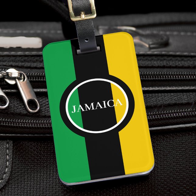 Jamaica Färg Grönt Black Guld Jamaican Bagagebricka (jamaica colors luggage tag)