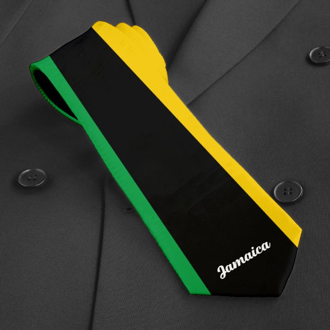 Jamaica Färg Grönt Black & Guld Jamaican Flagga Slips (Jamaica Colors Green Black & Gold Jamaican Flag Neck Tie)