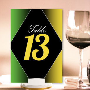 Jamaica Färg Grönt Guld Karibien Restaurant Bordsnummer