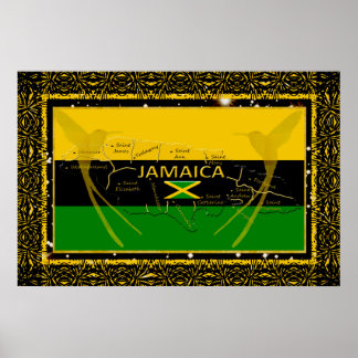 Jamaica Färg Parish Humming Bird Poster