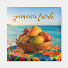 Jamaica färskt mango vid havet magnet