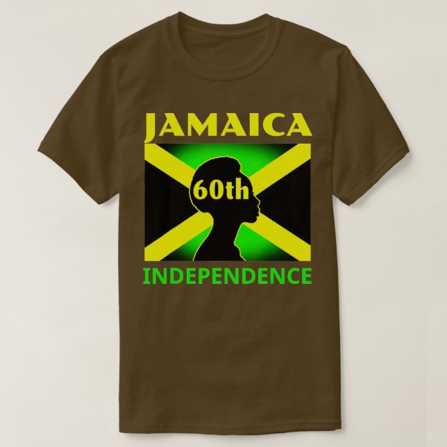 Jamaica Firande Jamaican Flagga Independe T Shirt (Design framsida)