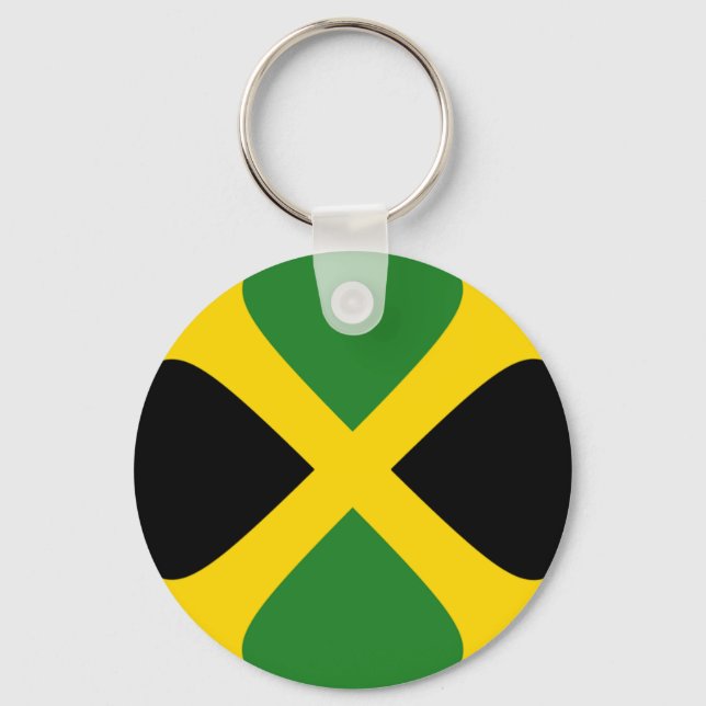 Jamaica Fisheye Flagga Keychain Nyckelring (Framsida)