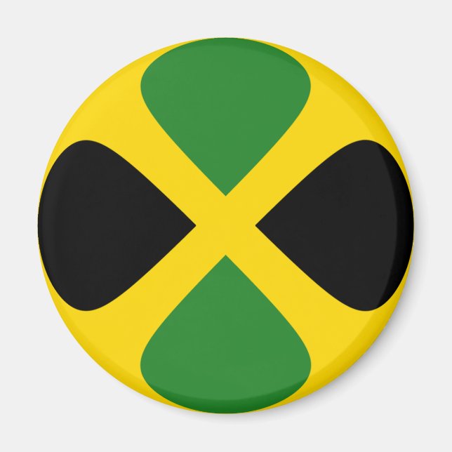Jamaica Fisheye Flagga Magnet (Framsidan)