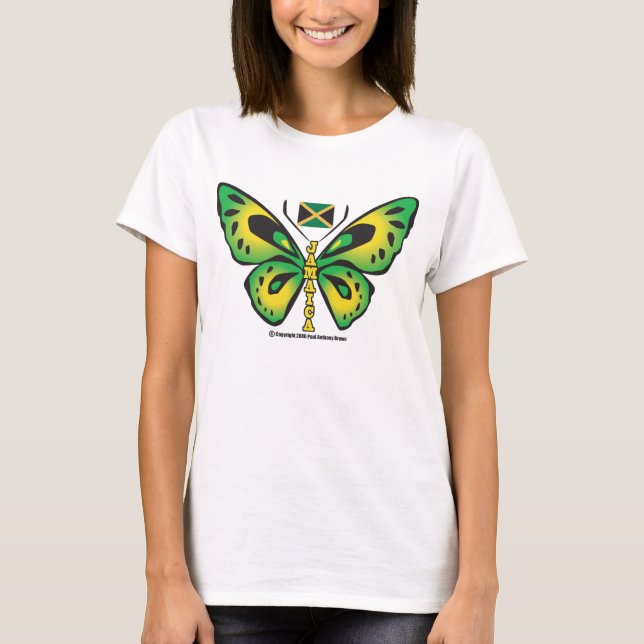 Jamaica fjärilsT-tröja Tee Shirt (Framsida)