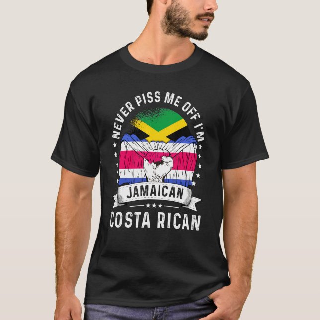 Jamaica Flag Costa Rica Grown Humor Citizen Pride T Shirt (Framsida)