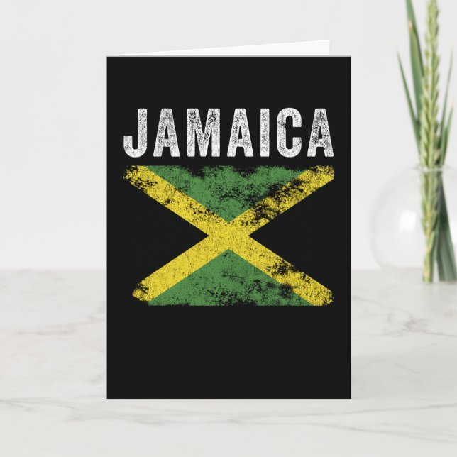 Jamaica Flag Distressed - Jamaican Flag Kort (Framsida)