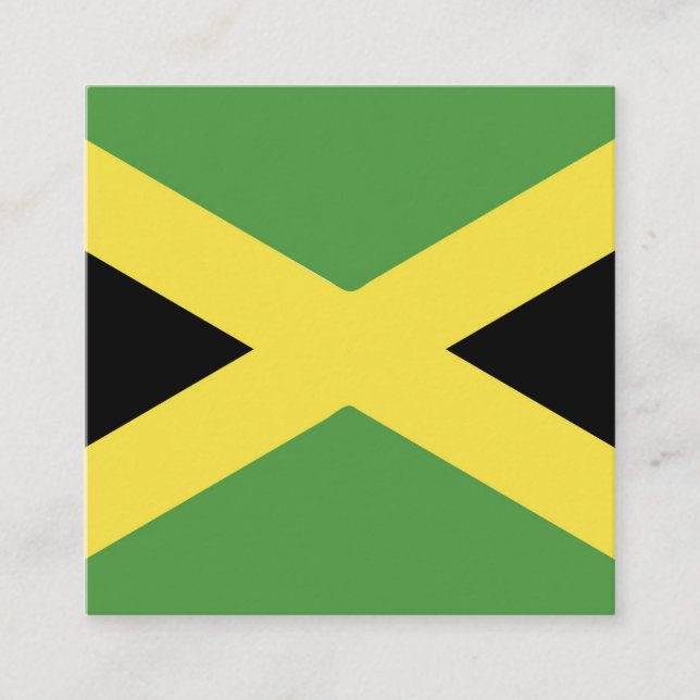 Jamaica Flag Emblem Fyrkantigt Visitkort (Framsida)
