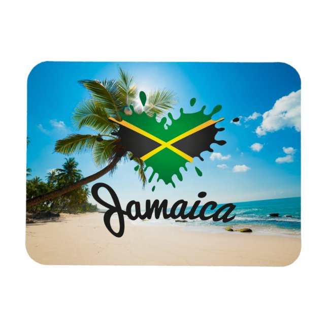 Jamaica Flag Island - Proud Jamaicans - Magnet (Horisontell)