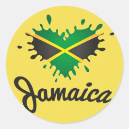 Jamaica Flag Island - Proud Jamaicans - Sticker Runt Klistermärke
