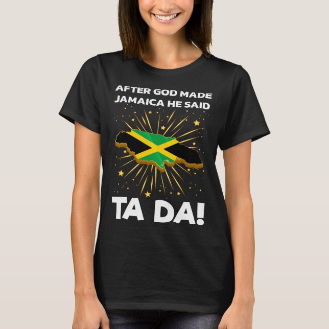 Jamaica Flag Map Jamaican T Shirt (Framsida)