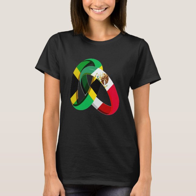 Jamaica Flag Mexico Grown Ring Marriage Wedding T Shirt (Framsida)