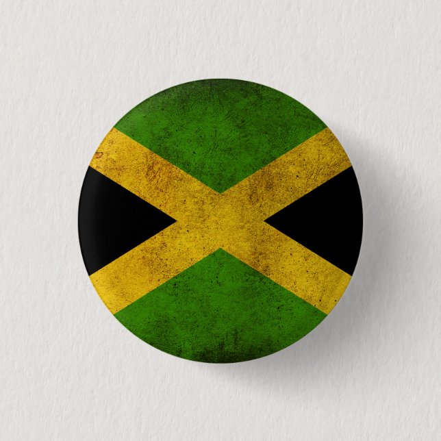 Jamaica Flag - Proud Jamaicans - Rasta Button Knapp (Framsida)