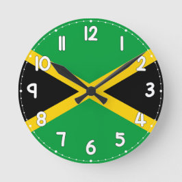 Jamaica Flag Wall Clock - flag of jamaica Rund Klocka