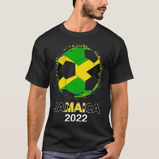 Jamaica Flagga 2022 Supporter Jamaican Ocer Team J T Shirt (Framsida)